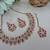 Red yellow gold premium designer american diamond and stone work necklace set