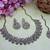 White yellow gold premium designer american diamond and stone work necklace set