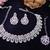 Purple rhodium premium designer american diamond and stone work necklace set