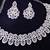 Purple rhodium premium designer american diamond and stone work necklace set