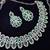 Green rhodium premium designer american diamond and stone work necklace set