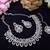Maroon rhodium premium designer american diamond and stone work necklace set