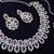 Maroon rhodium premium designer american diamond and stone work necklace set