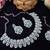 Green rhodium premium designer american diamond and stone work necklace set
