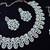 Green rhodium premium designer american diamond and stone work necklace set