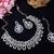Blue rhodium premium designer american diamond and stone work necklace set