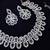 Blue rhodium premium designer american diamond and stone work necklace set