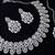 Pink rhodium premium designer american diamond and stone work necklace set