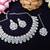 Green rhodium premium designer american diamond and stone work necklace set