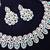 Green rhodium premium designer american diamond and stone work necklace set