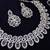 Purple rhodium premium designer american diamond and stone work necklace set