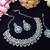 Blue rhodium premium designer american diamond and stone work necklace set