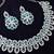 Blue rhodium premium designer american diamond and stone work necklace set