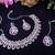 Pink rhodium premium designer american diamond and stone work necklace set