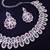 Pink rhodium premium designer american diamond and stone work necklace set