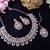 Red rhodium premium designer american diamond and stone work necklace set