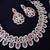 Red rhodium premium designer american diamond and stone work necklace set