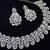 White rhodium premium designer american diamond and stone work necklace set