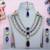 Blue yellow gold premium designer american diamond and stone work necklace set