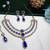 Blue yellow gold premium designer american diamond and stone work necklace set