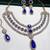 Blue yellow gold premium designer american diamond and stone work necklace set