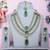 Green yellow gold premium designer american diamond and stone work necklace set
