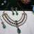Green yellow gold premium designer american diamond and stone work necklace set