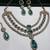 Green yellow gold premium designer american diamond and stone work necklace set
