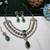 Green yellow gold premium designer american diamond and stone work necklace set