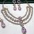 Purple yellow gold premium designer american diamond and stone work necklace set