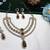Green yellow gold premium designer american diamond and stone work necklace set