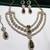 Green yellow gold premium designer american diamond and stone work necklace set
