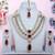 Maroon yellow gold premium designer american diamond and stone work necklace set