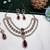 Maroon yellow gold premium designer american diamond and stone work necklace set