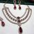 Maroon yellow gold premium designer american diamond and stone work necklace set