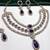 Blue yellow gold premium designer american diamond and stone work necklace set