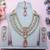 Pink yellow gold premium designer american diamond and stone work necklace set