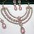 Pink yellow gold premium designer american diamond and stone work necklace set