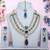 Blue yellow gold premium designer american diamond and stone work necklace set