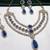 Blue yellow gold premium designer american diamond and stone work necklace set