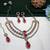 Pink yellow gold premium designer american diamond and stone work necklace set
