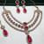 Pink yellow gold premium designer american diamond and stone work necklace set