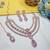 Purple rose gold premium designer american diamond and stone work necklace set