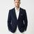 Navy blue tailored corduroy notch lapel blazer