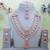 Pink rose gold premium designer american diamond and stone work necklace set