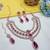 Purple rose gold premium designer american diamond and stone work necklace set