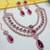 Purple rose gold premium designer american diamond and stone work necklace set