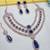 Blue rose gold premium designer american diamond and stone work necklace set