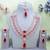 Pink rose gold premium designer american diamond and stone work necklace set