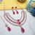 Pink rose gold premium designer american diamond and stone work necklace set